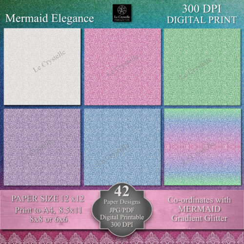 Mermaid Elegance Digital Paper MAIN Collection - Image 6