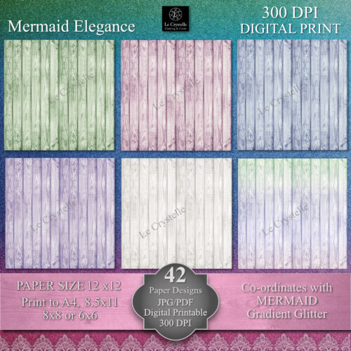 Mermaid Elegance Digital Paper MAIN Collection - Image 9