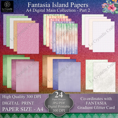 A4 Fantasia Island Digital Paper Collection Part 2