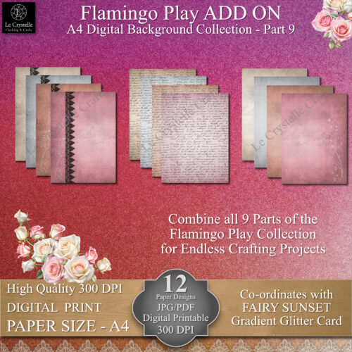 A4 Sunset Flamingo Play Dal ADD ON Background Collection Part 9