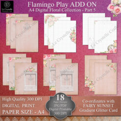 A4 Sunset Flamingo Play Digital ADD ON Floral Collection Part 5