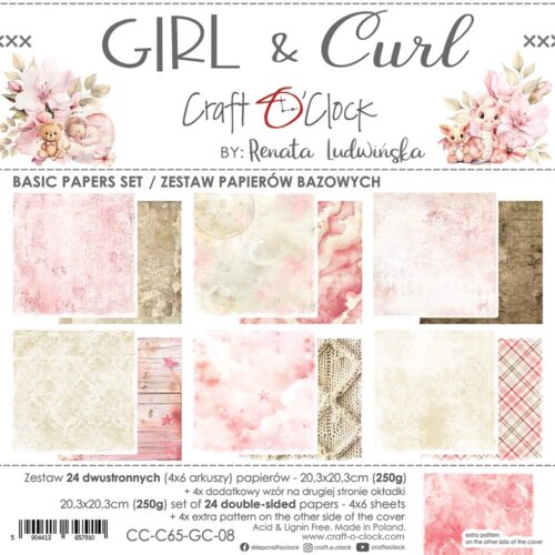 Girl and Curl 8x8 Background Papers