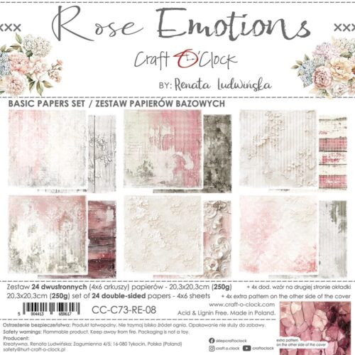 Rose Emotions 8x8 Background Papers