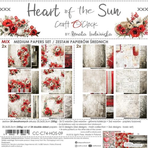 Heart of the Sun 8x8 Mixed Set Papers