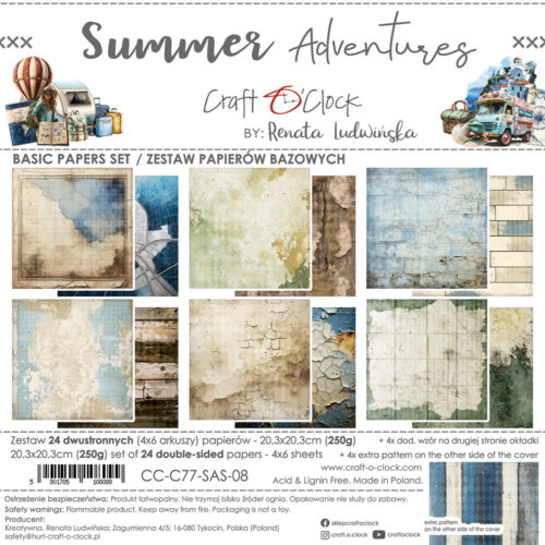 Summer Adventures 8x8 Background Papers