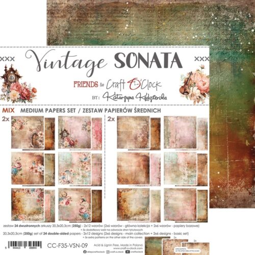 Vintage Sonata 8x8 Mixed Set Papers - Image 16
