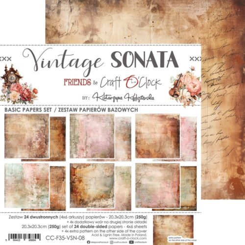 Vintage Sonata 8x8 Mixed Set Papers - Image 20