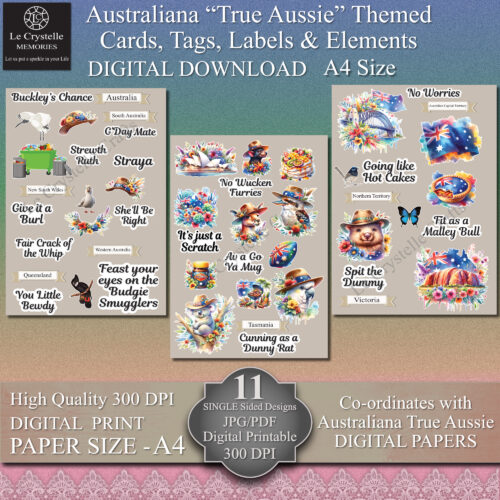 True Aussie Cards Tags & Elements - Image 2