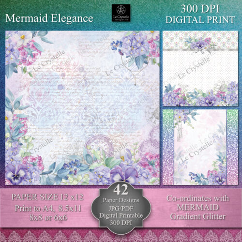Mermaid Elegance Digital Paper MAIN Collection