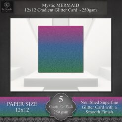 Mermaid Gradient Glitter Card Pack - 5 Pk