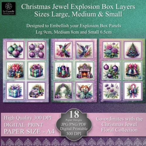 Christmas Explosion Box with Digital Paper - Image 3