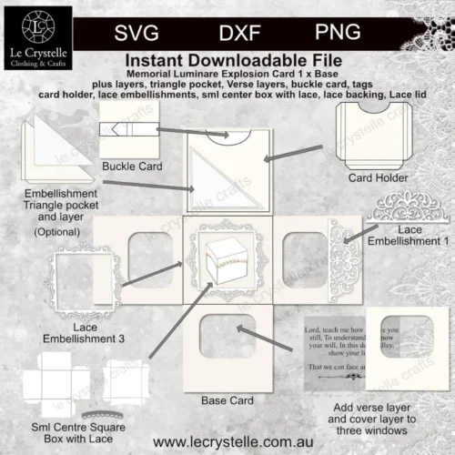 Explosion Box Memory Luminaire with Lace Lid - Image 4