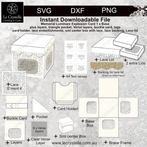 Explosion Box Memory Luminaire with Lace Lid - Image 2