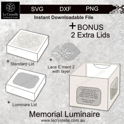 Explosion Box Memory Luminaire with Lace Lid - Image 3