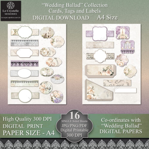 Wedding Ballad Cards Tags & Elements - Image 6